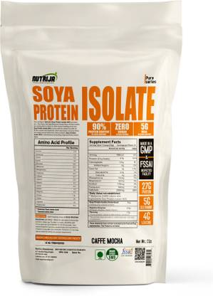 NutriJa Soya Protein Isolate 90% (2Lbs Caffe Mocha) Plant-Based Protein