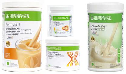 HERBALIFE FORMULA-1 SHAKE ORANGE CREAM+PROTEIN POWDER -200GM+AFRESH -LEMON-+SHAKE MATE Protein Shake