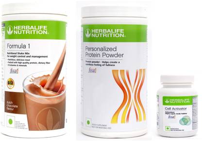 HERBALIFE Formula 1 Shake Mix Chocolate +Protein Powder+ Cell Activator Tablet( 60 Pcs) Plant-Based Protein