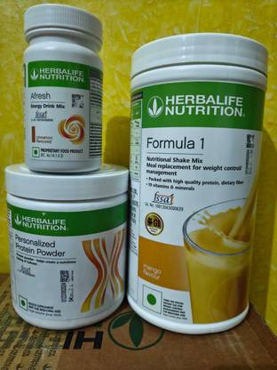 HERBALIFE WEIGHT LOSS COMBO FORMULA 1 MANGO SHAKE AFRESH CINNAMON & ROTEIN POWDER 200GM Nutrition Bars