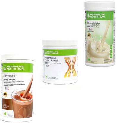HERBALIFE FORMULA 1 CHOCOLATE & PROTIEN POWDER 200 GRAM & SHAKEMATE MILK POWDER 500 GRAM Plant-Based Protein