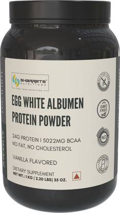 SHARRETS NUTRITIONS Egg White Albumen Protein Powder 1kg Vanilla Flavor with Essential Amino Acids Egg Protein