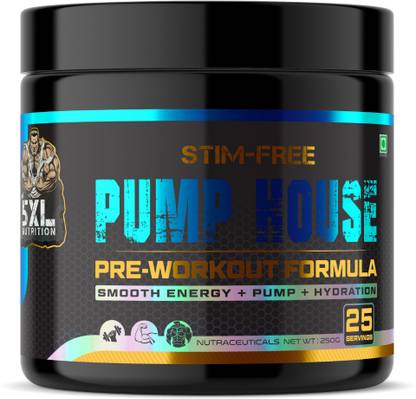 The 5xl Nutrition Stim-Free Pump House Pre-workout with L-Citrulline & Taurine | 25 servings, Pre Workout