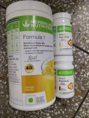 HERBALIFE F1 SHAKE MIX-MANGO,AFRESH-LEMON,ELAICHI (PACK OF 3) Protein Shake