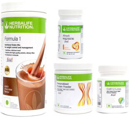 HERBALIFE FORMULA1SHAKE CHOCOLATE-500GM+PP200+AFRESH PEACH+ CELL U LOSS TABLET Protein Shake