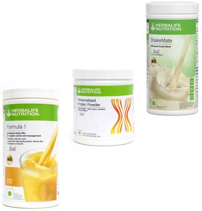 HERBALIFE FORMULA 1 MANGO & PROTIEN POWDER 200 GRAM & SHAKEMATE MILK POWDER 500 GRAM Plant-Based Protein