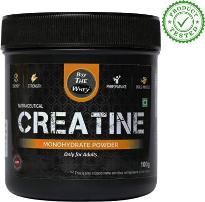 BUY THE WHEY Creatine Monohydrate 100g | Lab Tested |100% Pure Creatine|33 Serv |With T-shirt Creatine