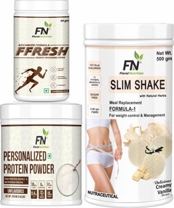 Floral Nutrition Weight Loss Combo Formula 1, FFresh Lemon & 200gm Personalized Protein Powder Protein Shake