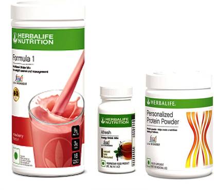HERBALIFE FORMULA 1SHAKE STRAWBERRY &PROTIEN POWDER 200 G AFRESH ENERGY DRINK TULSI Plant-Based Protein