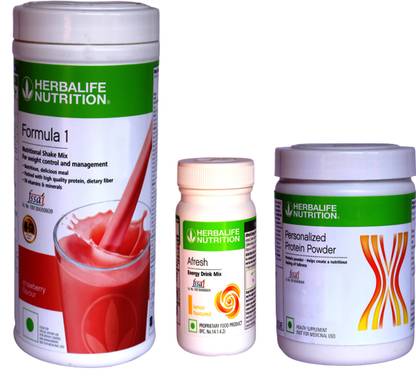 HERBALIFE Formula 1 Shake Strawberry + Protein Powder 200G + Afresh Lemon Protein Shake