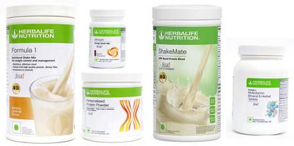 HERBALIFE FORMULA1SHAKE BANANA CARAMEL+PP200+SHAKEMATE+ELACHI+MULTIVITAMIN TABLET Protein Shake