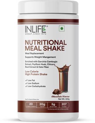 INLIFE Nutritional Meal Replacement Shake Weight Loss No Sugar (Chocolate, 16 Servings) Protein Shake
