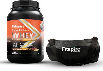 Fitspire Evika Fit Pro + Whey Protein with Gym Bag | 36g Protein per 100g Serving | Whey Protein