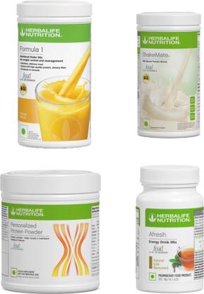 HERBALIFE F1 SHAKE MIX-DUTCH CHOCOLATE,SHAKE MATE.PROTEIN POWDER AND TULSI (PACK OF 4) Protein Shake