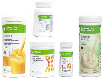 HERBALIFE FORMULA1MANGO 500 PROTIEN 200 AFRESH ENERGY DRINK CINNAMON 50 SHAKEMATE 500 F 2 Plant-Based Protein