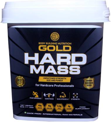 Body Building Nutrition BBN Gold Hard Mass Gainer & Hardcore Gainer (11lbs, 5kg, Vanilla Flavor) Weight Gainers/Mass Gainers