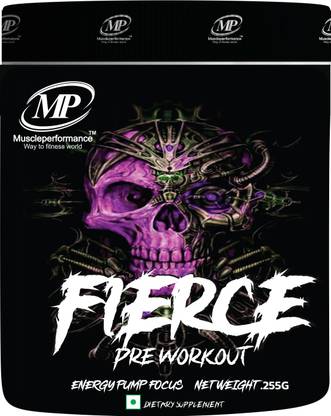 Muscle Performance Fierce Pre Workout Supplement With Caffeine, Creatine, Alanine & Taurine Pre Workout