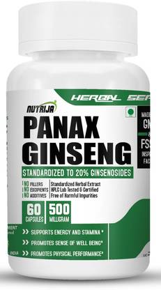 NutriJa PANAX GINSENG EXTRACT -500 MG CAPSULES Nutrition Bars