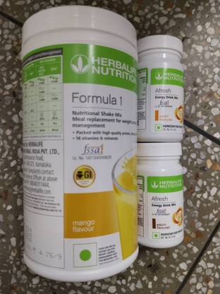 HERBALIFE F1 SHAKE MIX-MANGO,AFRESH-PEACH,ELAICHI (PACK OF 3) Protein Shake