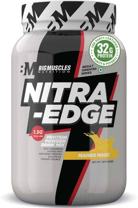 BIGMUSCLES NUTRITION Nitra Edge Pure Isolate Whey Protein | 32g Protein | 12g EAAs | 3g Creatine Whey Protein