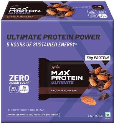 RiteBite Max Protein Ultimate Choco Almond 30g Protein Bars with 10g Fiber & 21 Vit. & Minerals Protein Bars