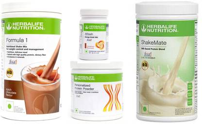 HERBALIFE Formula 1 Chocolate + Protein Powder 200 G + Afresh - Cinnamon + Shake Mate Protein Shake