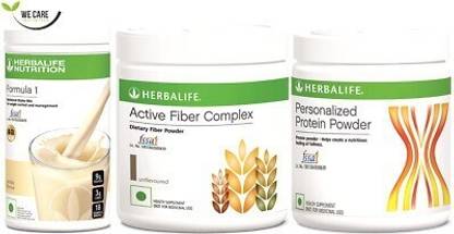 HERBALIFE formula 1 vanila(500G)+ fiber complex(200G)+ protien powder(200g) set of 3 Plant-Based Protein