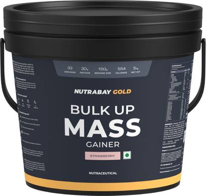 Nutrabay Gold Bulk Mass Gainer, 30g Protein, 554 Calories, Carbs to Protein Blend (3:1) Weight Gainers/Mass Gainers