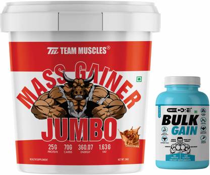 TEAM MUSCLES TM Jumbo Mass Gainer-5 Kg| Weight Gainer With BCS Bulk Gain-100 Capsules Weight Gainers/Mass Gainers
