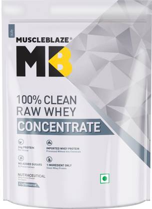 MUSCLEBLAZE 100% Clean Raw Concentrate, Light & Clean, Easy to Digest Whey Protein