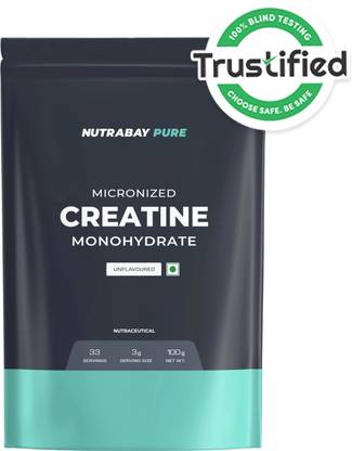 Nutrabay Pure Micronised Creatine Monohydrate | Pre/Post Workout Supplement -100 Gram Creatine