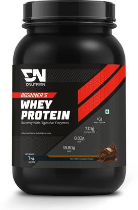 DNUTRIXN Beginner's High Whey Protein 40G | Advanced Muscle Building Formula with BCAA+ Whey Protein