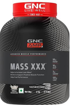 GNC AMP Mass XXX Gainer | 2 Kg | 9 Servings |Vanilla Weight Gainers/Mass Gainers