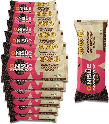 Anisue Healthcare COFFEE CHOCO PROTEIN BARS 60g | Healthy Snack | 12 Bars Protein Bars