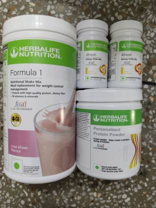 HERBALIFE F1 SHAKE MIX-ROSE KHEER,AFRESH-GINGER,LEMON,PP-200GM(PACK OF 4) Protein Shake