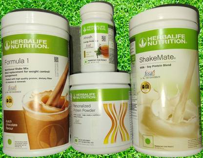 HERBALIFE F1 SHAKE Chocolate + Protein Powder 200 G+ Shake Mate + Afresh - Tulsi Protein Shake