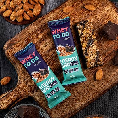 Whey To Go By Gianis Energy bar Choco Nutty Almonds Pack of 6 Energy Bars