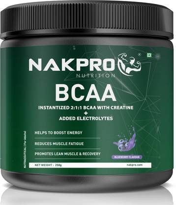 Nakpro BCAA 2:1:1 , 5g Vegan BCAA - Jar, 1.5g Creatine & Electrolytes for Endurance BCAA