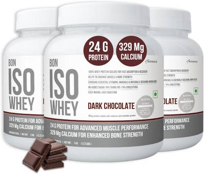 BON ISO WHEY 100% Protein Isolate for Muscle Strength and Bone Health, Dark Chocolate Whey Protein