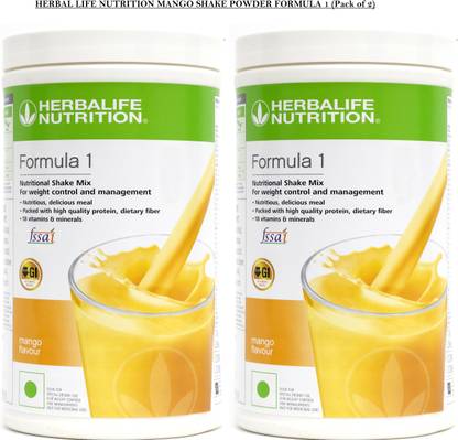 HERBALIFE FORMULA 1 NUTRITIONAL MANGO SHAKE MIX (Pack of 2) Plant-Based Protein