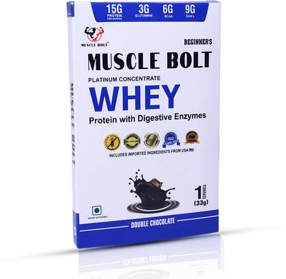 MUSCLEBOLT Platinum Whey Protein Light & Clean, Easy to Digest, Lab Tested 1 Serving 33g Whey Protein