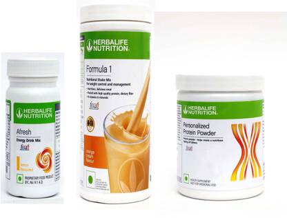 HERBALIFE FORMULA1 ORANGE & AFRESH LEMON & PERSONALIZED PROTIEN POWDER 200 GRAM Plant-Based Protein