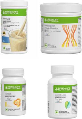 HERBALIFE COMBO CELL-U-LOSS AND FORMULA 1 Chocolate , PP Powder 200 G , Afresh - Lemon Protein Shake