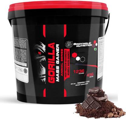 BODYHOLIC Nutrition Gorilla Mass Gainer High Protein Advance Muscle Mass Gain (10lbs) Weight Gainers/Mass Gainers