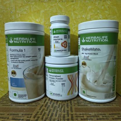 Herbalife Nutrition WEIGHT LOSS COMBO F1 KULFI SHAKE SHAKEMATE PROTEIN POWDER200GM AFRESH LEMON Protein Shake