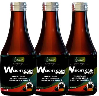 inlazer Weight Gain Syrup For Body Mass Protein Supplement Weight Gainer, Builds Muscle Weight Gainers/Mass Gainers