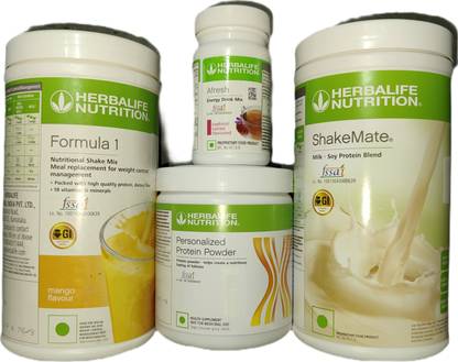 Herbalife Nutrition Formula 1 Mango + Protein Powder 200 G+ Shake Mate + Afresh - Kashmiri Kahwa Protein Shake