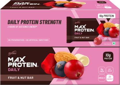 RiteBite Max Protein Daily Fruit & Nut 10g Protein Bars, 50gm, Pack of 24