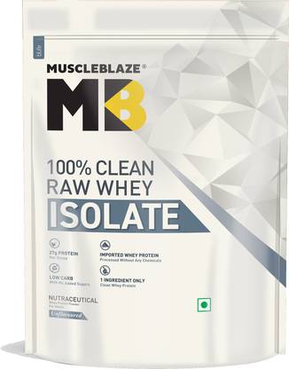 MUSCLEBLAZE 100% Clean Raw Whey Isolate | 27g Protein per Scoop | Easy to Digest Whey Protein
