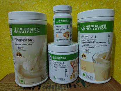HERBALIFE WEIGHT LOSS COMBO VANILLA SHAKE AFRESH PEACH & PARTEIN POWDER 200GM SHAKE MATE Protein Shake